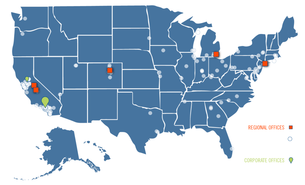 Map of Calstart's presence in the U.S.