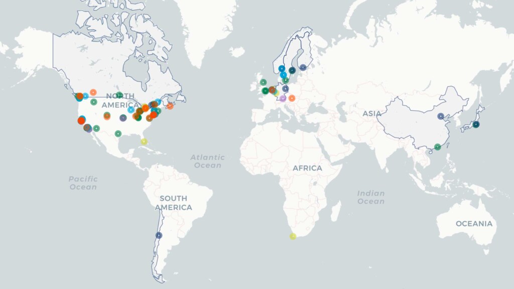 Map of Global Drive to Zero signatories